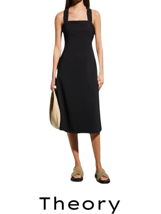 Theory Dresses & Skirts - Theory Crossback Dress Black Precision Ponte Medium NWT